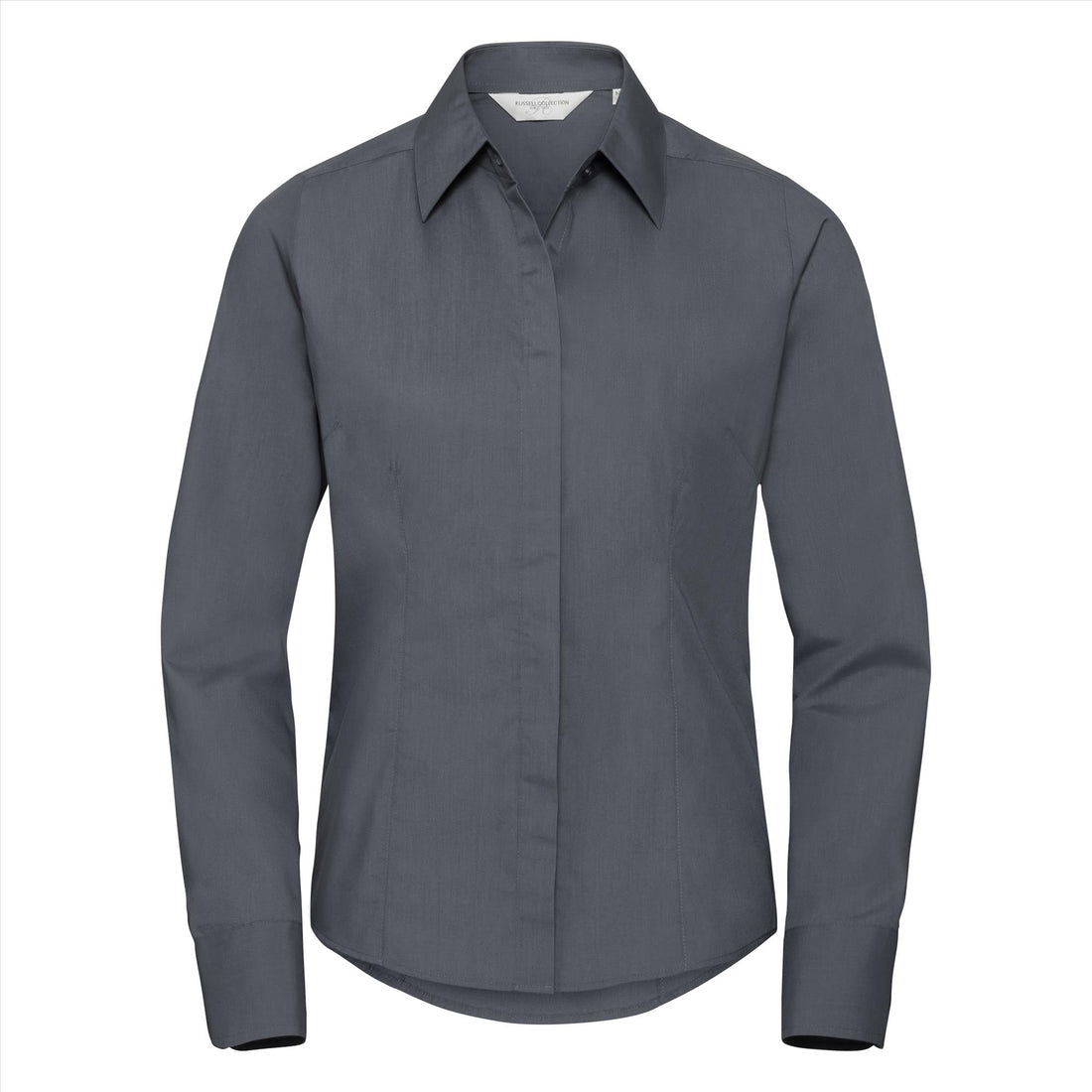 Russell Ladies Lsl Fitted Polycot. Poplin Shirt