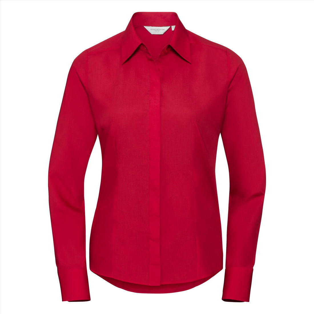 Russell Ladies Lsl Fitted Polycot. Poplin Shirt