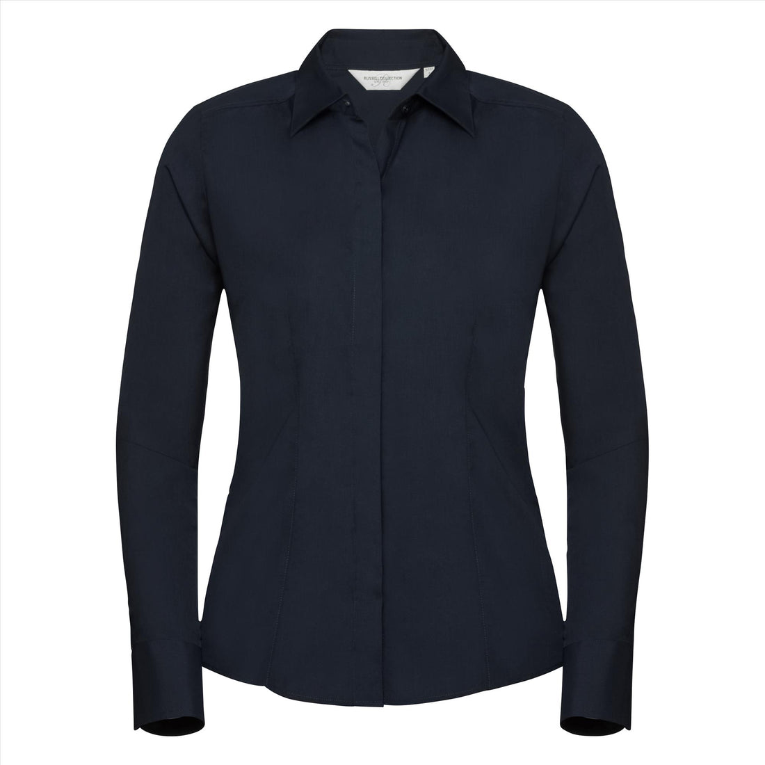 Russell Ladies Lsl Fitted Polycot. Poplin Shirt