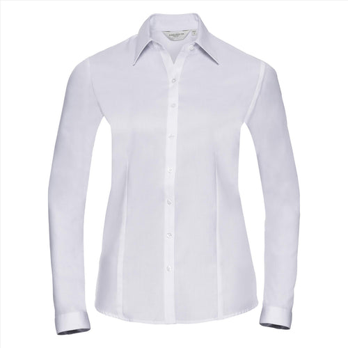 Russell Ladies Lsl Tailored Herringbone Shirt