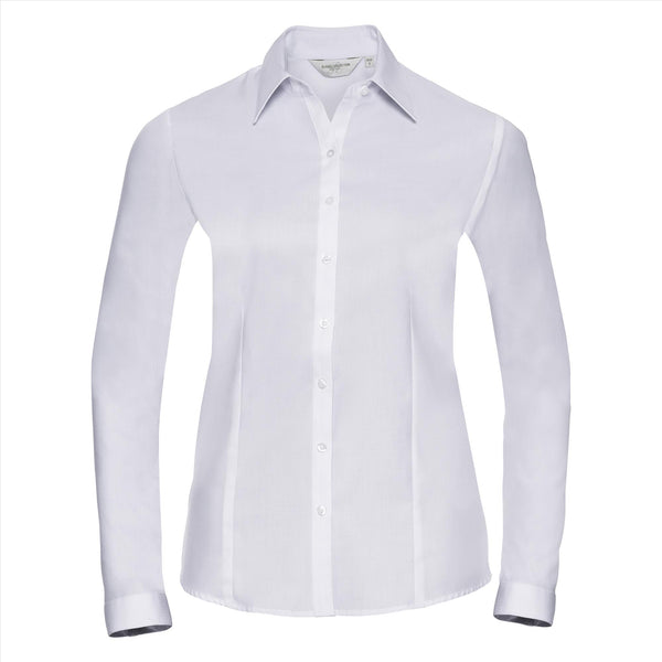 Russell Ladies Lsl Tailored Herringbone Shirt