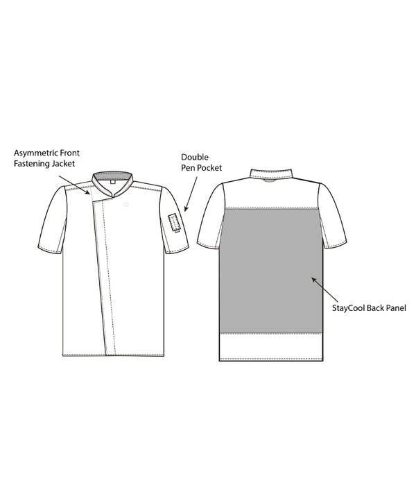 Short Sleeve Asymmetric Chef's Jacket