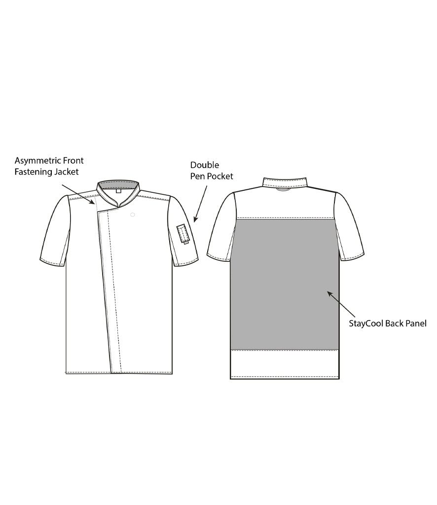 Short Sleeve Asymmetric Chef's Jacket