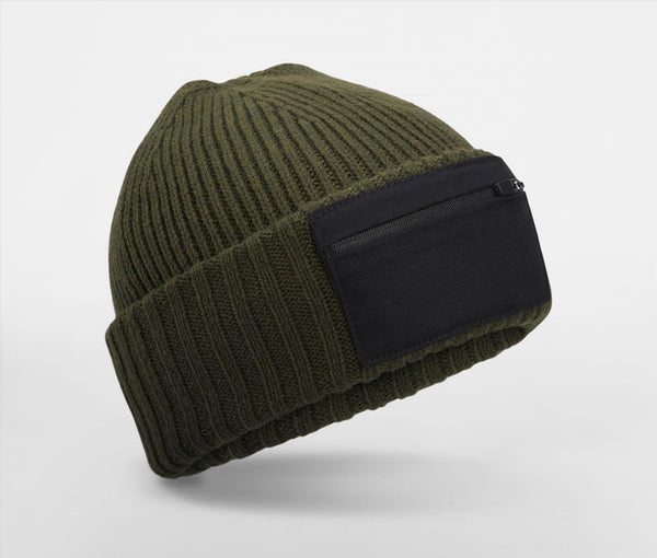 Beechfield Zip Patch Beanie