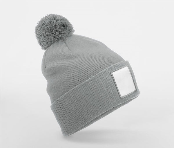 Beechfield Applique Patch Pom Beanie
