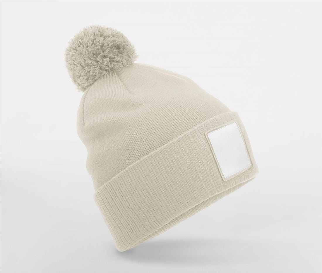 Beechfield Applique Patch Pom Beanie