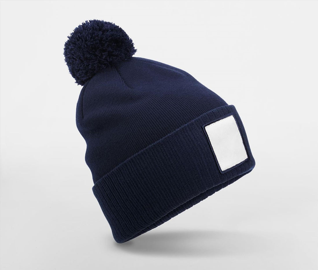 Beechfield Applique Patch Pom Beanie