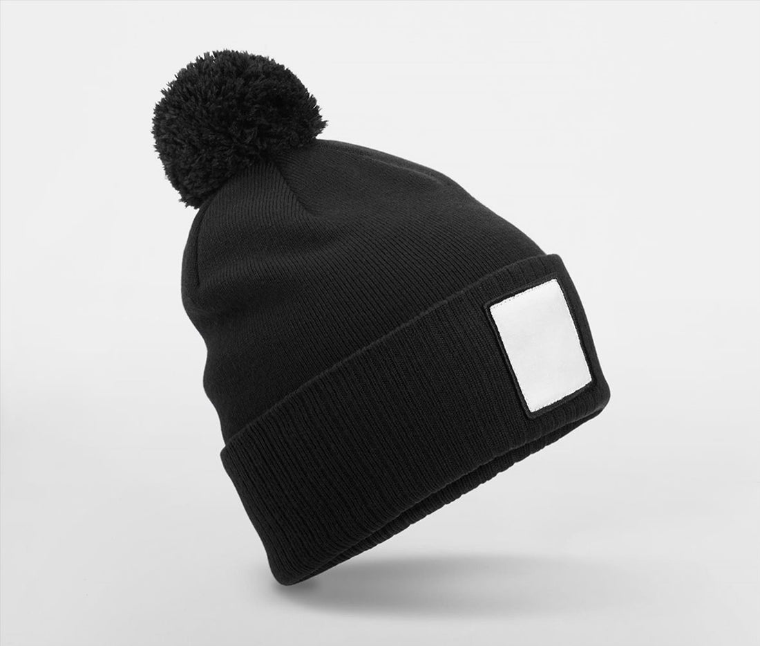 Beechfield Applique Patch Pom Beanie