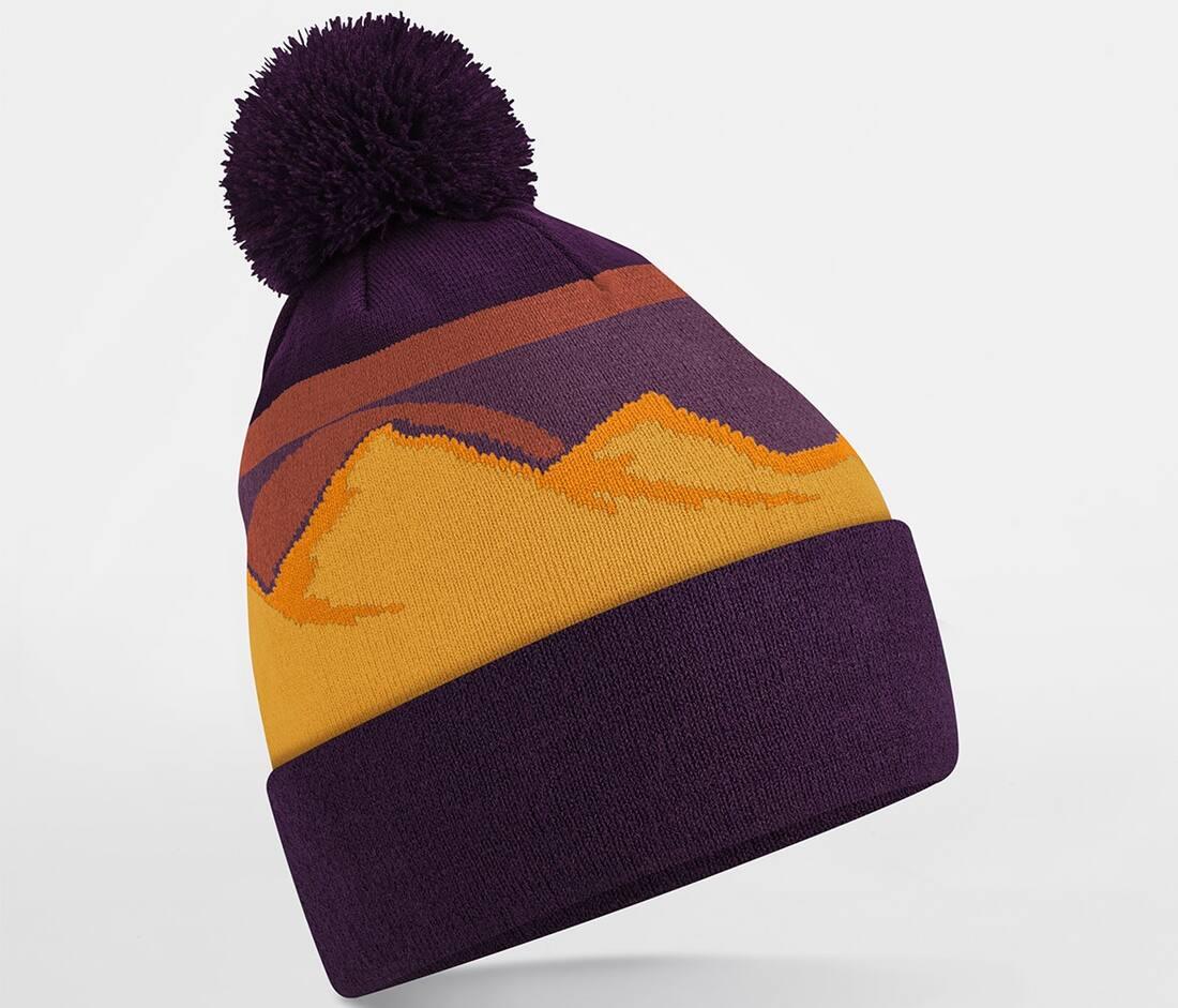 Beechfield Pompom Mountain Peaks Beanie