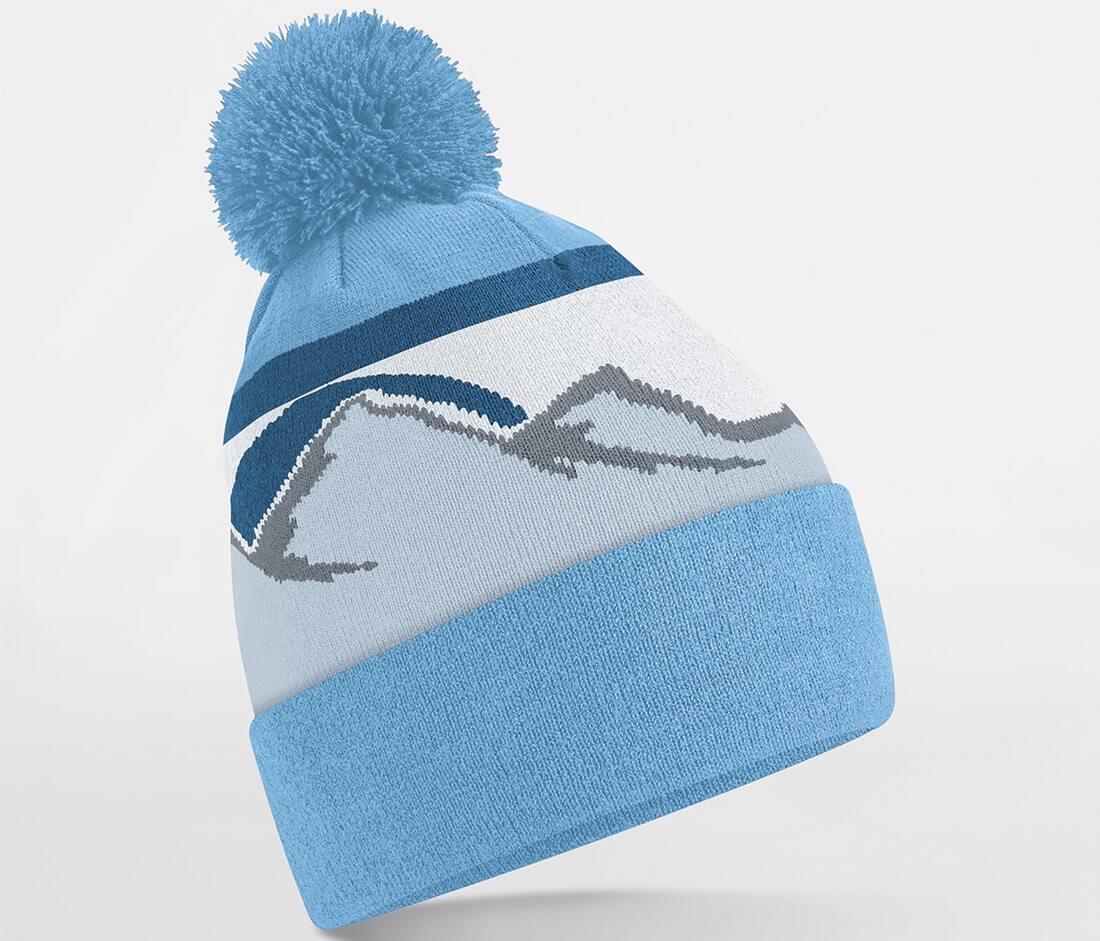 Beechfield Pompom Mountain Peaks Beanie