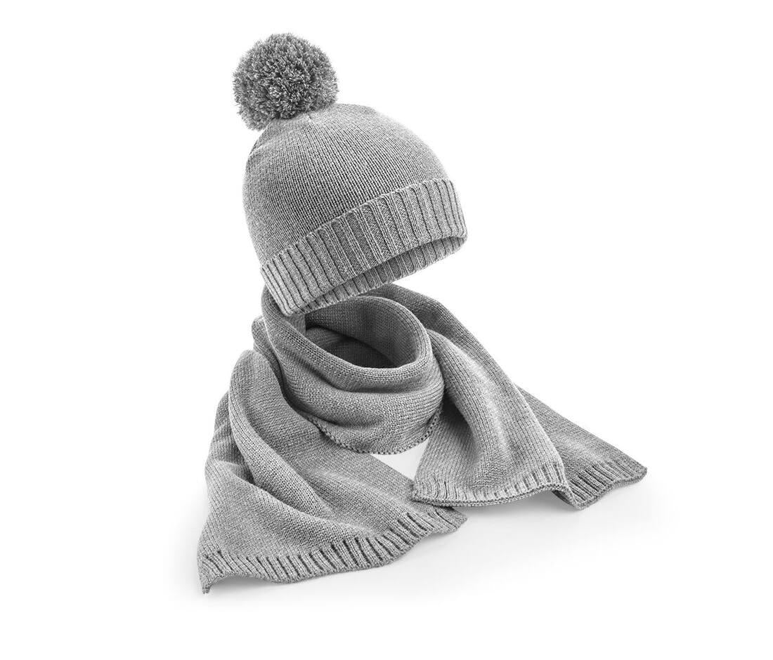 Beechfield Knitted Scarf And Beanie Gift Set