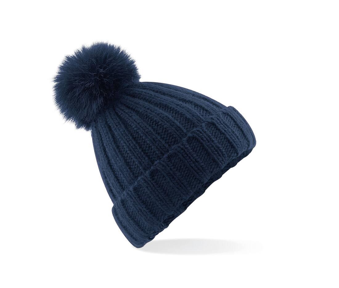 Beechfield Verbier Faux Fur Pop Pom Chunky Beanie