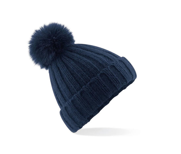 Verbier Faux Fur Pop Pom Chunky Beanie