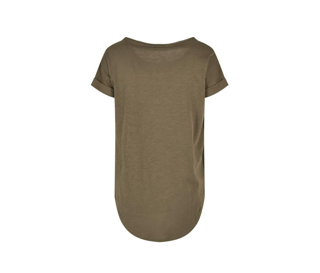 Build Your Brand Ladies Long Slub T-shirt