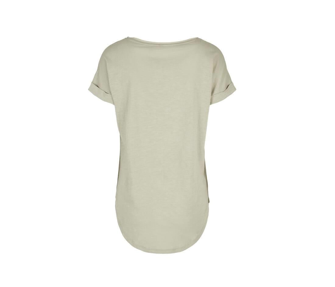 Build Your Brand Ladies Long Slub T-shirt