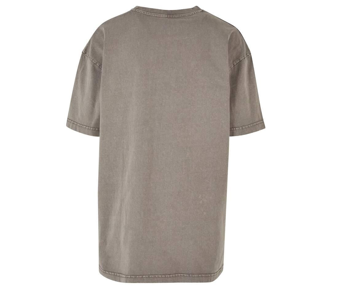 Build Your Brand Ladies Oversized Acid Wash T-shirt