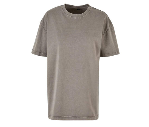 Build Your Brand Ladies Oversized Acid Wash T-shirt