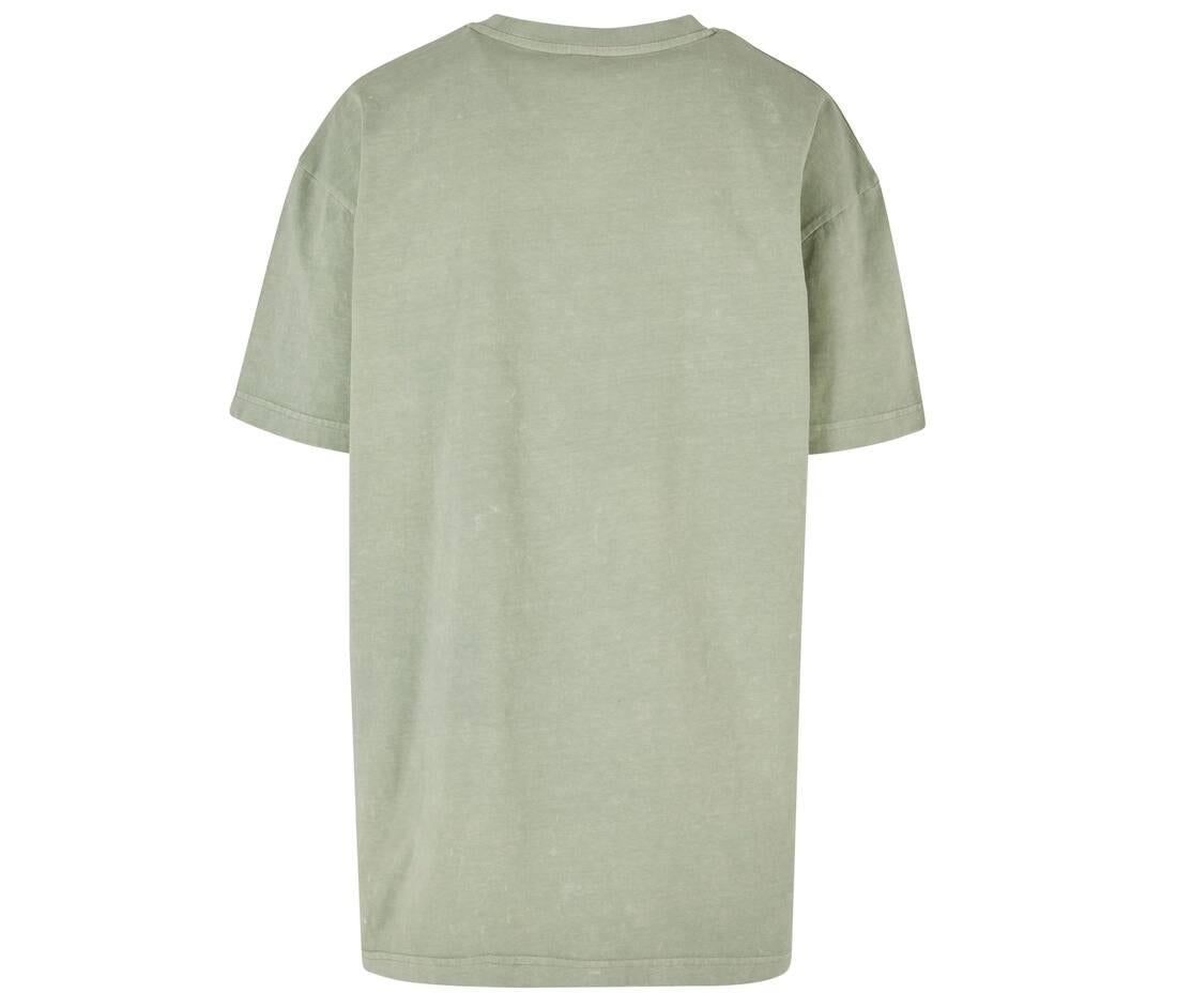 Build Your Brand Ladies Oversized Acid Wash T-shirt