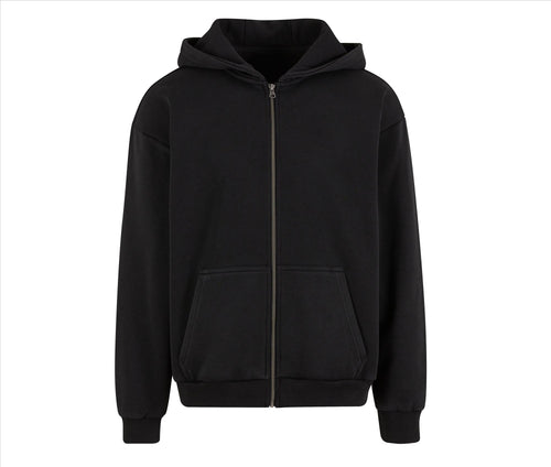 Build Your Brand Stonewash Heavy Zip Hoodie