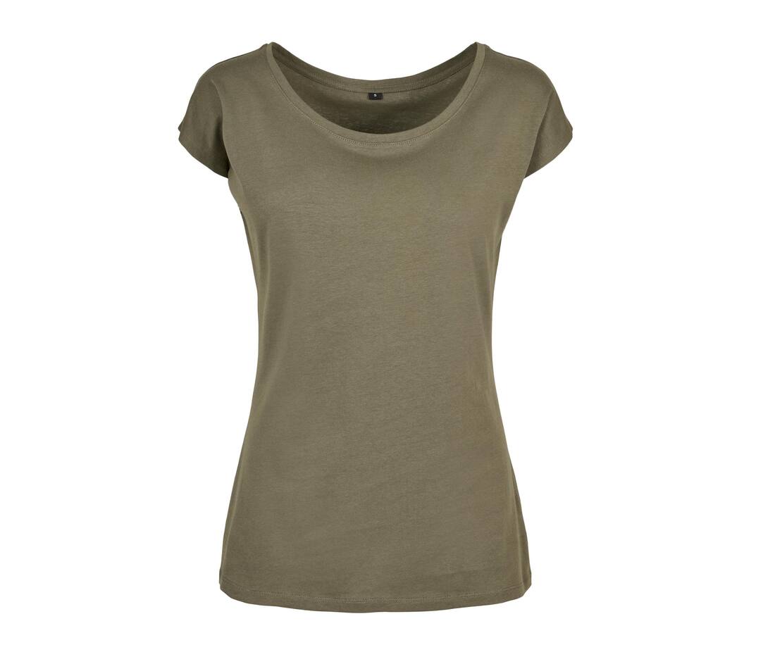 Build Your Brand Ladies Wide Neck T-shirt