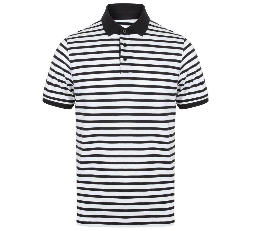 Front Row Striped Jersey Polo Shirt