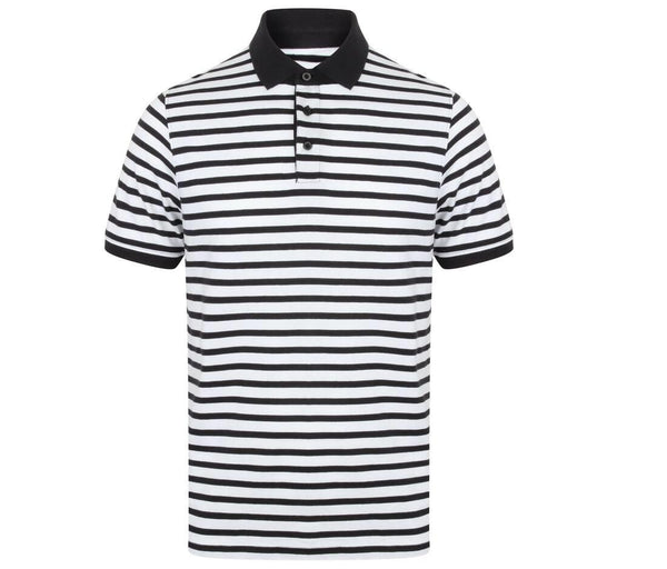 Front Row Striped Jersey Polo Shirt