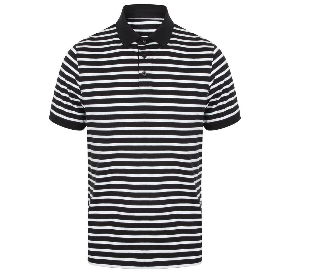 Front Row Striped Jersey Polo Shirt