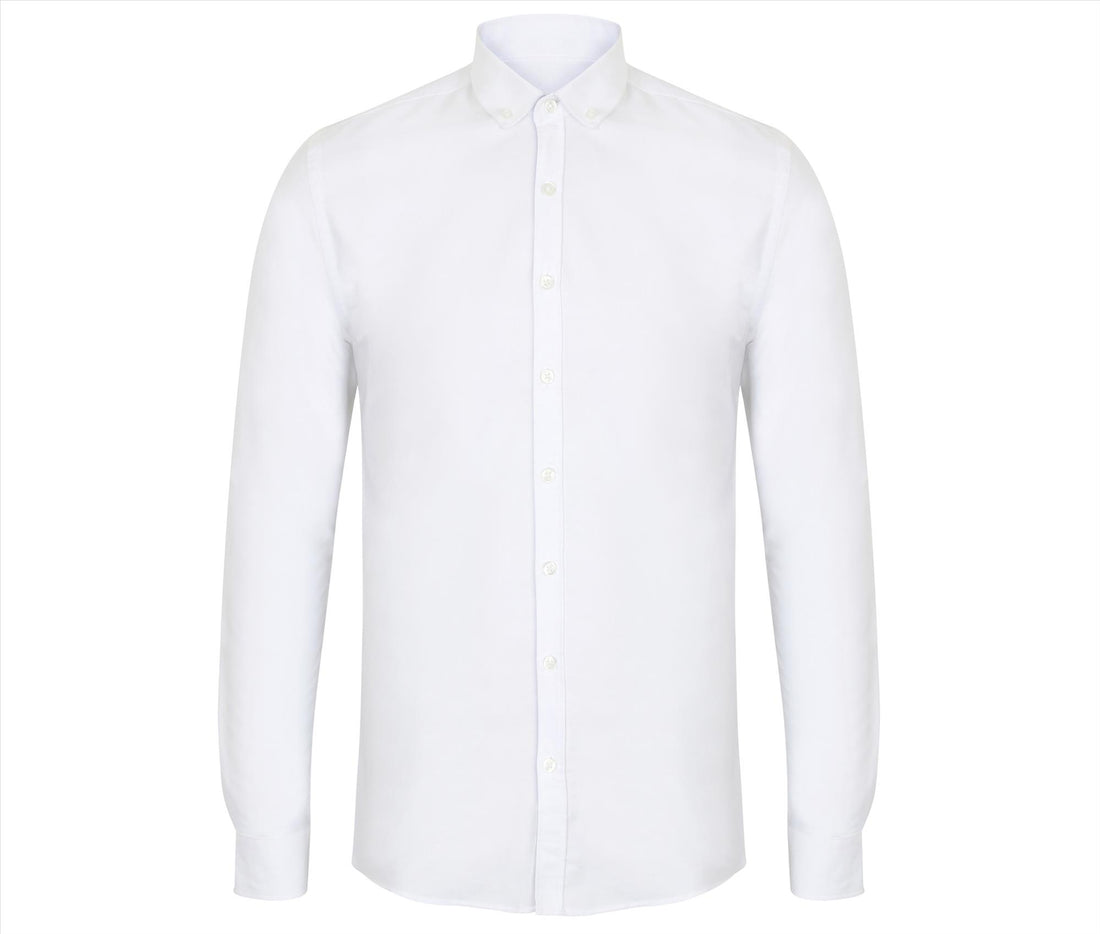 Henbury Modern Oxford Long Sleeved Shirt - Slim Fit
