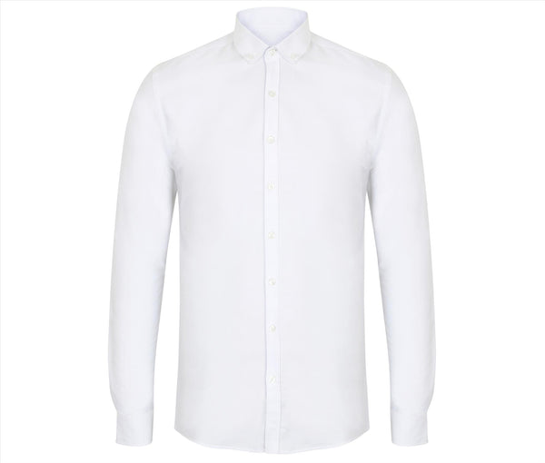 Henbury Modern Oxford Long Sleeved Shirt - Slim Fit