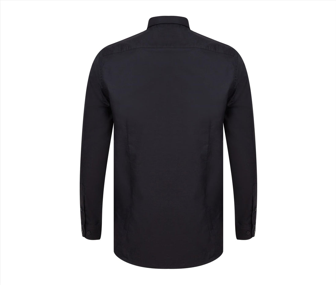 Henbury Modern Oxford Long Sleeved Shirt - Slim Fit