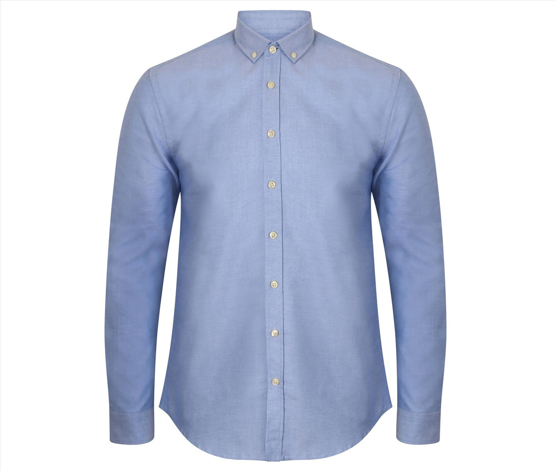 Henbury Modern Oxford Long Sleeved Shirt - Slim Fit