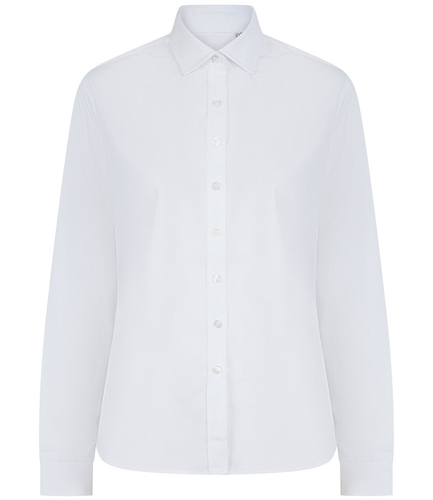 Henbury Ladies' Long Sleeved 'cotton Feel' Coolplus® Shirt