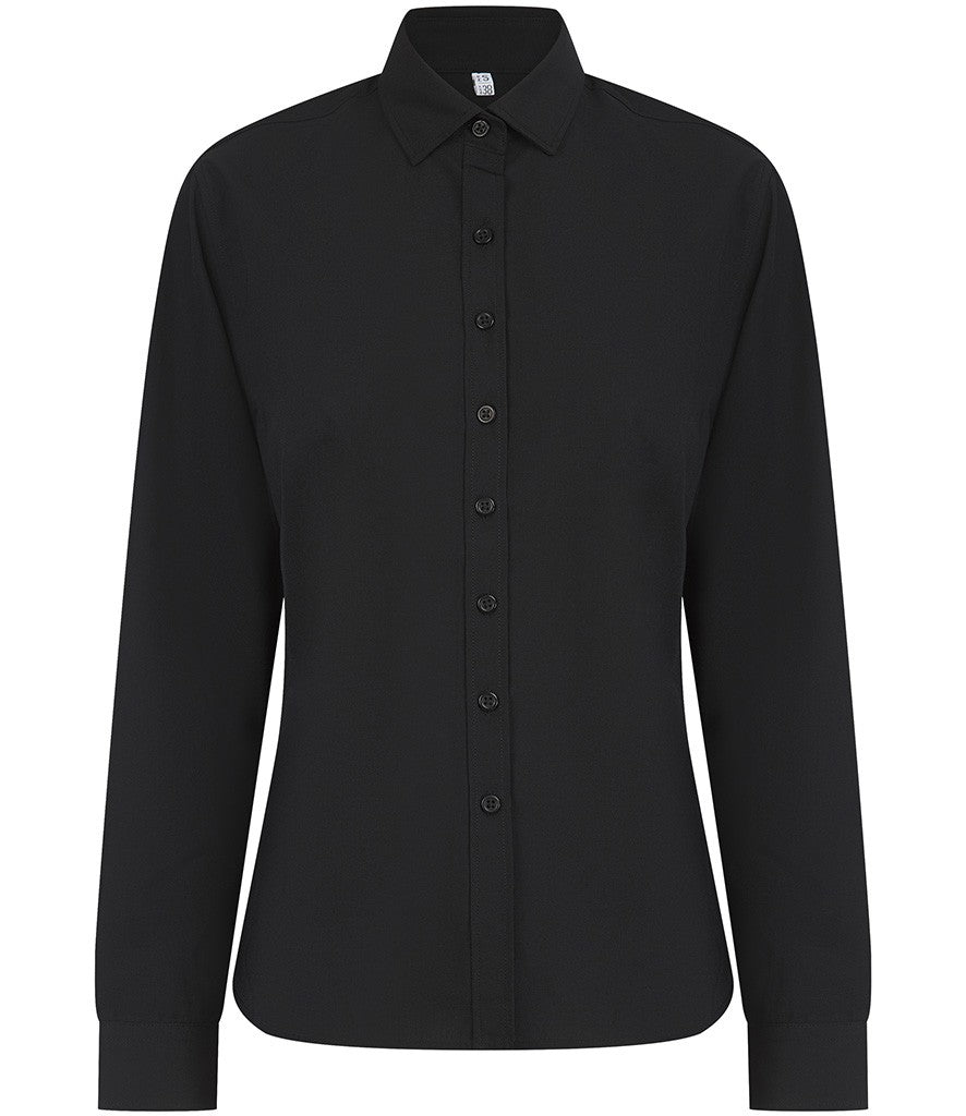 Henbury Ladies' Long Sleeved 'cotton Feel' Coolplus® Shirt