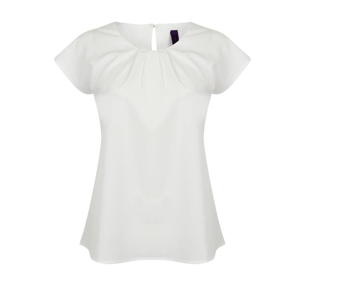 Henbury Ladies Pleat Front S/s Blouse
