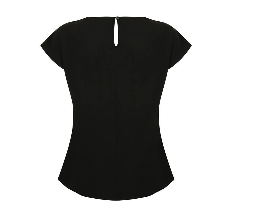 Ladies Pleat Front S/s Blouse