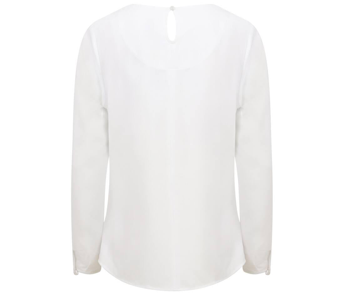 Henbury Ladies' Pleat Front Long Sleeved Blouse