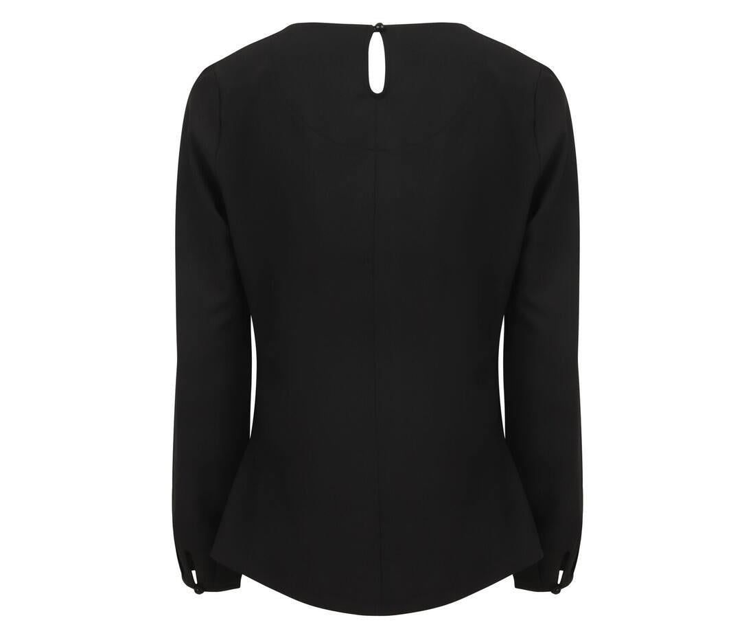 Henbury Ladies' Pleat Front Long Sleeved Blouse