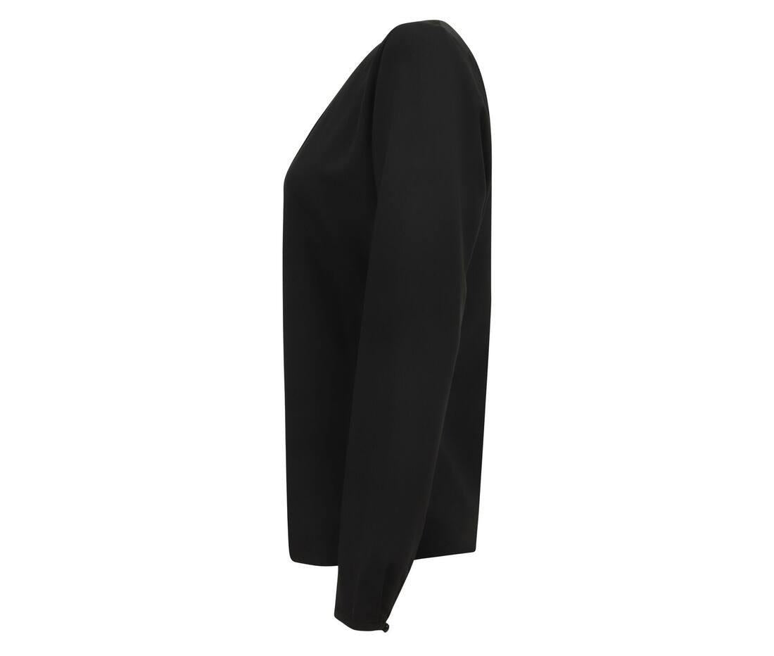 Henbury Ladies' Pleat Front Long Sleeved Blouse