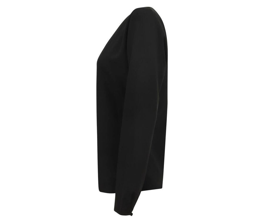 Ladies' Pleat Front Long Sleeved Blouse