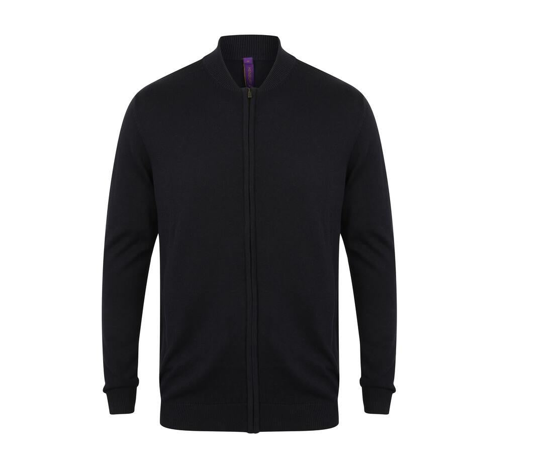 Henbury Unisex Knitted Bomber Jacket