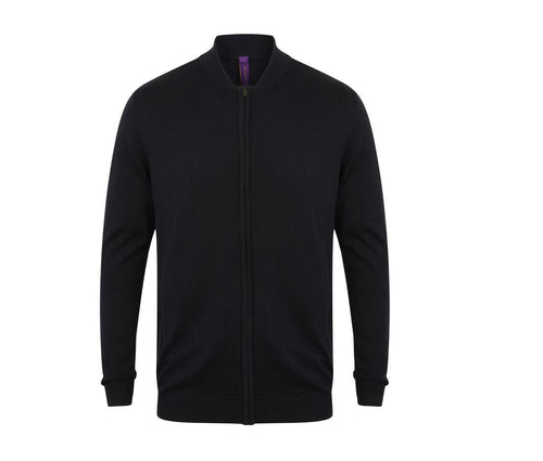 Henbury Unisex Knitted Bomber Jacket