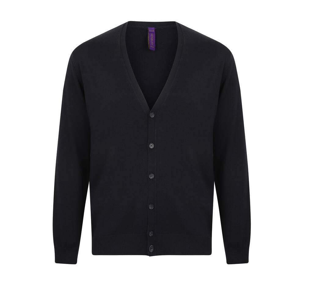 Henbury Men's V Button Cardigan
