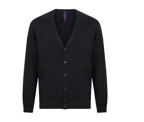 Henbury Men's V Button Cardigan