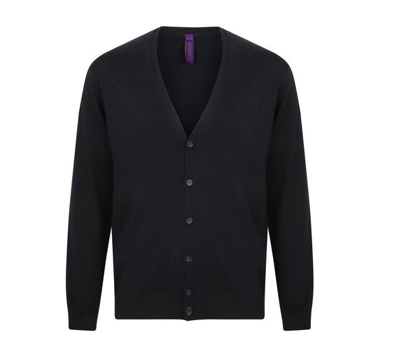 Henbury Men's V Button Cardigan