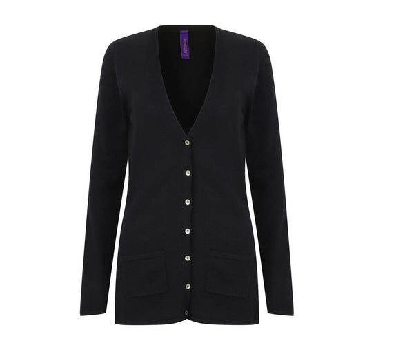 Henbury Ladies V Button Cardigan