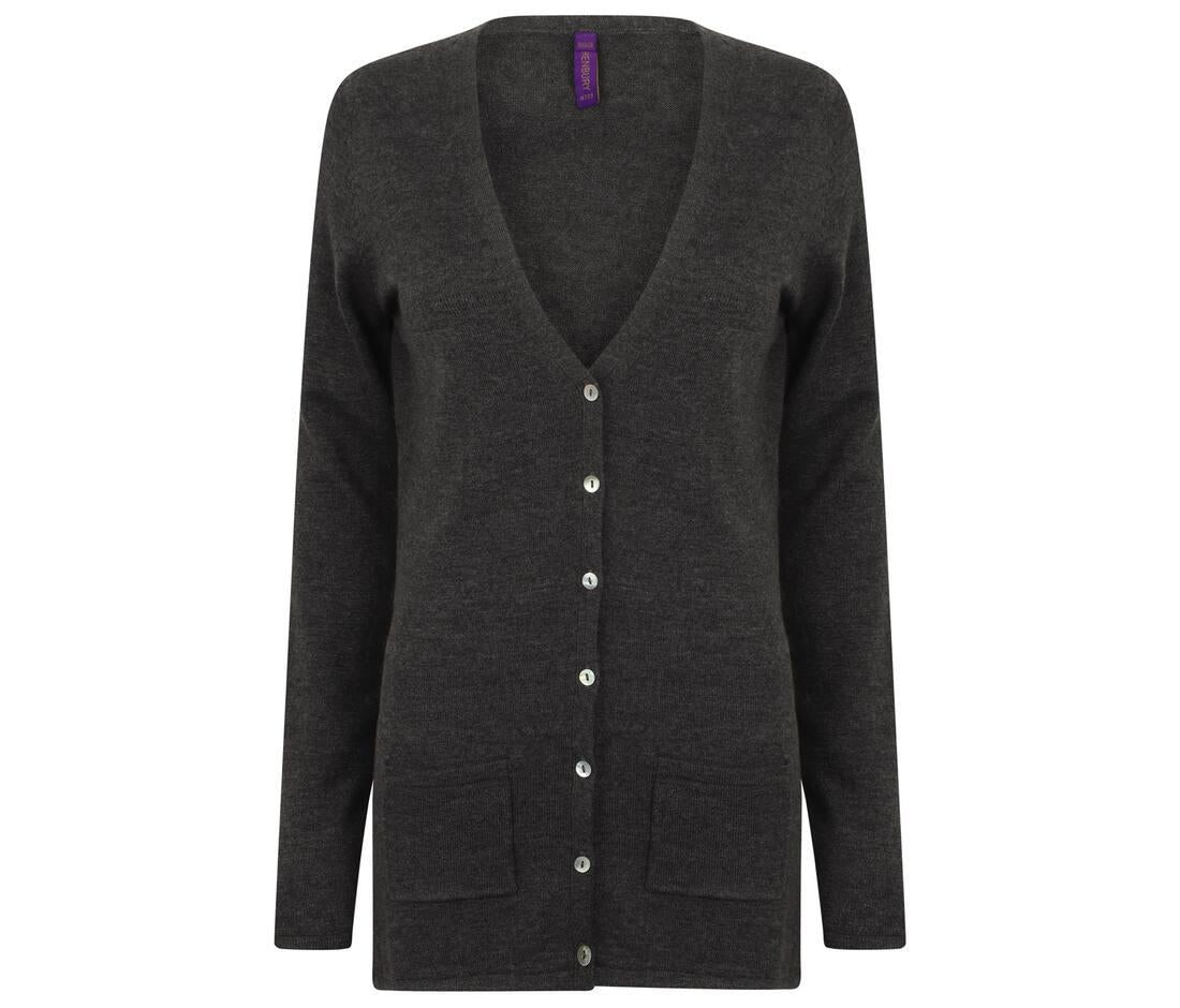 Henbury Ladies V Button Cardigan