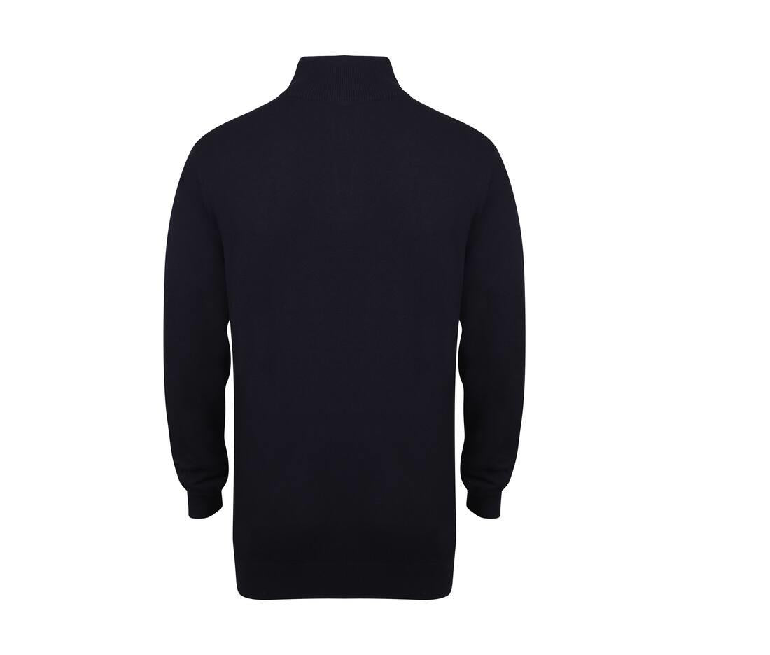 Henbury Men's Knitted Quarter Zip Jumper