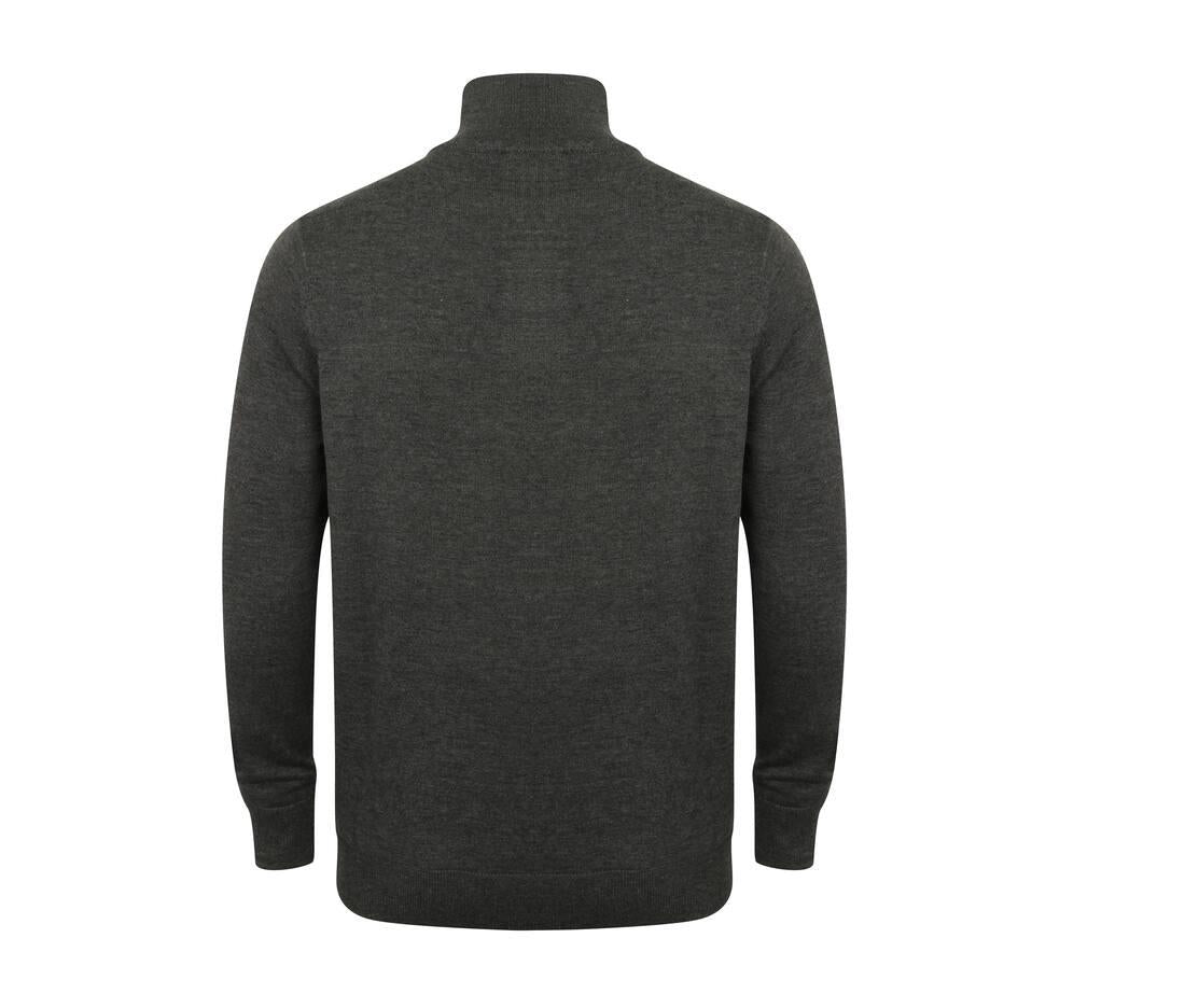 Henbury Men's Knitted Quarter Zip Jumper