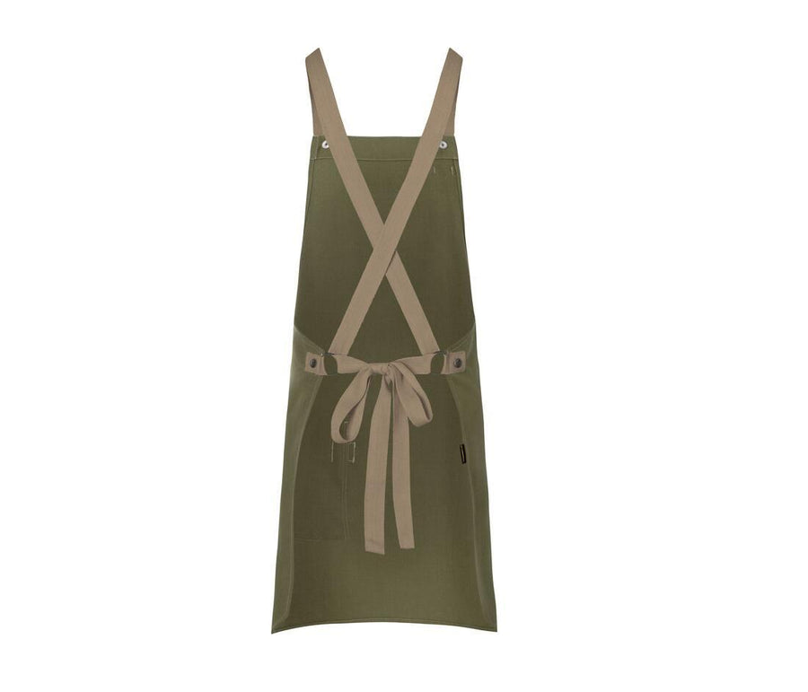 Bib Apron Urban-look With Cross Straps And Pocket