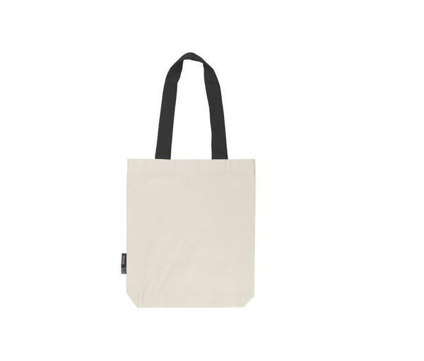 Neutral Twill Bag With Contrast Handles
